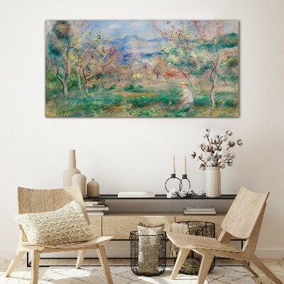 Spring landscape Wall art on glass