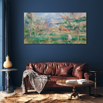 Spring landscape Wall art on glass
