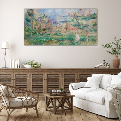 Spring landscape Wall art on glass