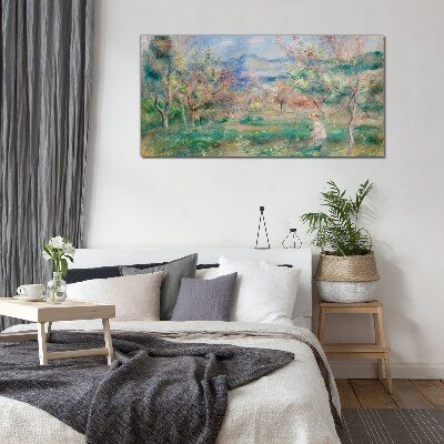 Spring landscape Wall art on glass