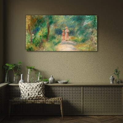 A walk in the green Glass art print