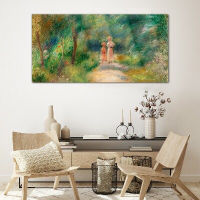 A walk in the green Glass art print