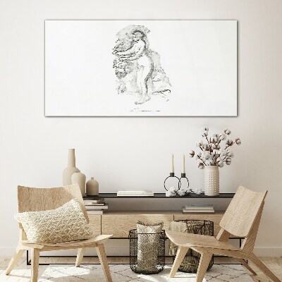 Figure in motion Glass art print