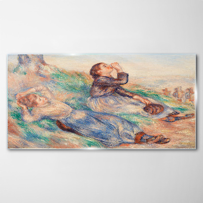 Children's dreams in the meadow Wall art on glass