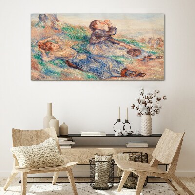 Children's dreams in the meadow Wall art on glass