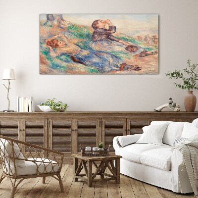 Children's dreams in the meadow Wall art on glass