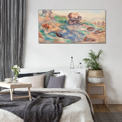 Children's dreams in the meadow Wall art on glass