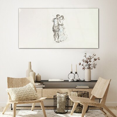 Dancing in the white light Wall art on glass