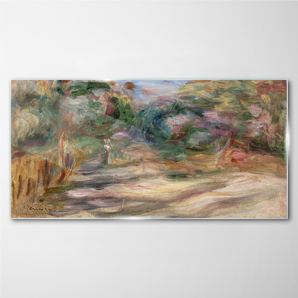 Landscape in pastel shades Wall art on glass