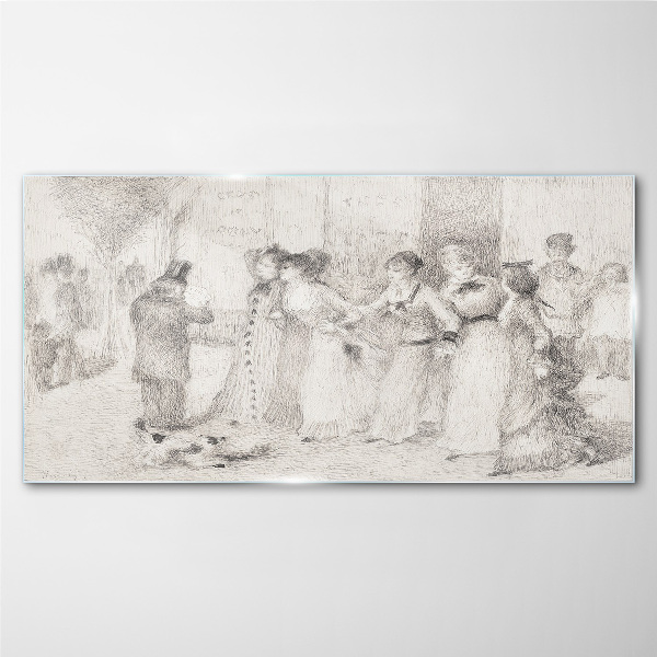 A scene from city life Glass art print