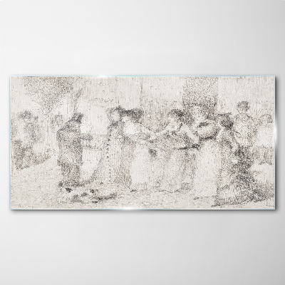 A scene from city life Glass art print