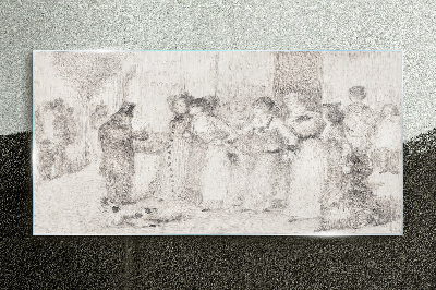 A scene from city life Glass art print