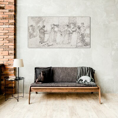 A scene from city life Glass art print