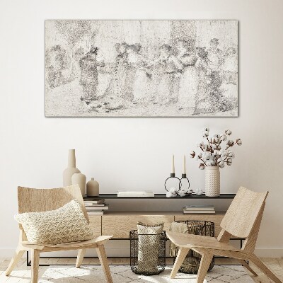 A scene from city life Glass art print