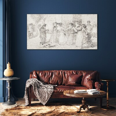 A scene from city life Glass art print