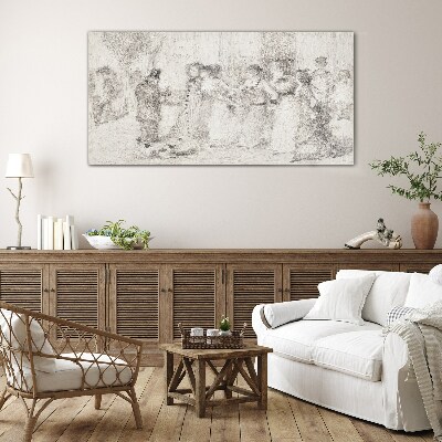 A scene from city life Glass art print
