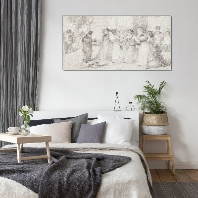 A scene from city life Glass art print
