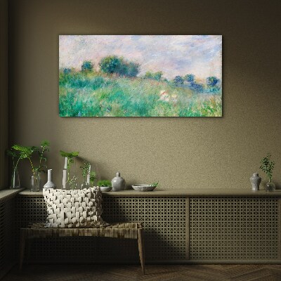 Meadow in the sun Wall art on glass