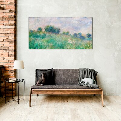 Meadow in the sun Wall art on glass
