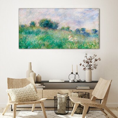 Meadow in the sun Wall art on glass