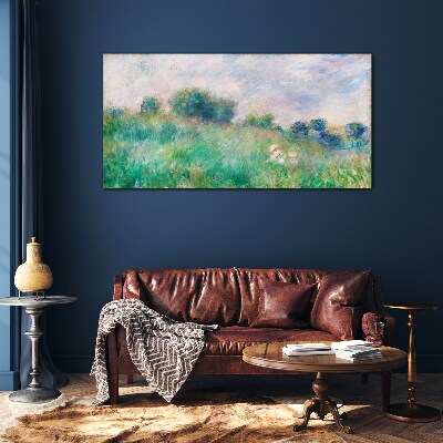 Meadow in the sun Wall art on glass