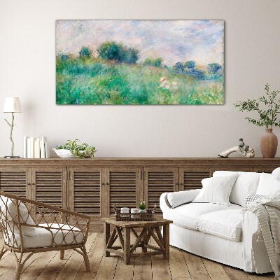 Meadow in the sun Wall art on glass