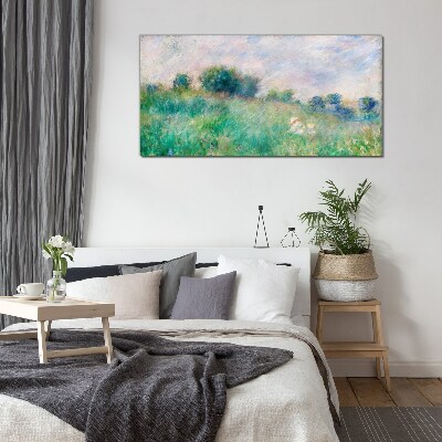Meadow in the sun Wall art on glass