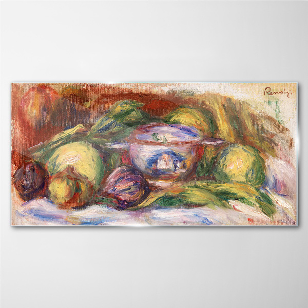 Still life with fruit Glass art print