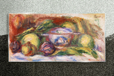 Still life with fruit Glass art print