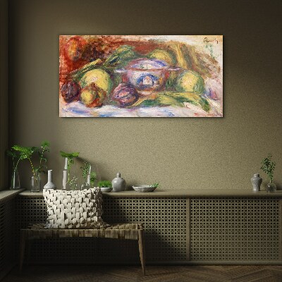 Still life with fruit Glass art print
