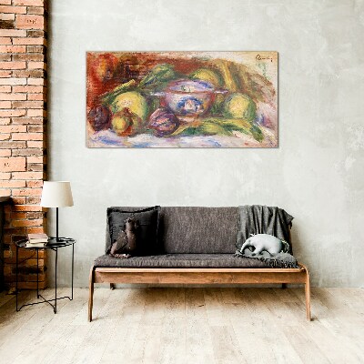 Still life with fruit Glass art print
