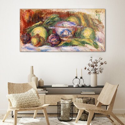 Still life with fruit Glass art print