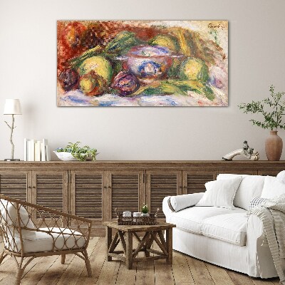 Still life with fruit Glass art print