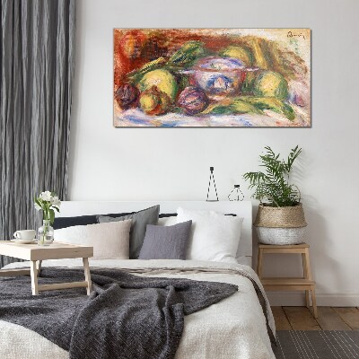 Still life with fruit Glass art print