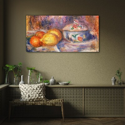 Still life with lemons Glass art print