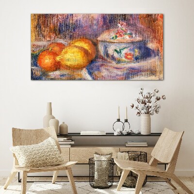 Still life with lemons Glass art print