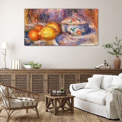 Still life with lemons Glass art print
