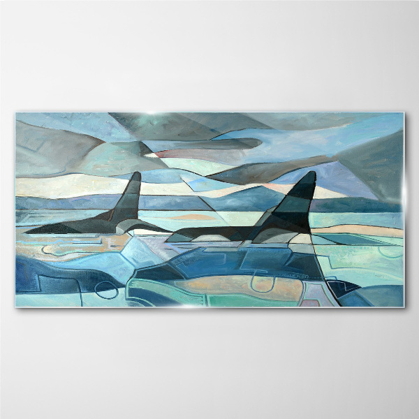 Orcs in abstract space Wall art on glass