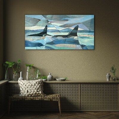 Orcs in abstract space Wall art on glass