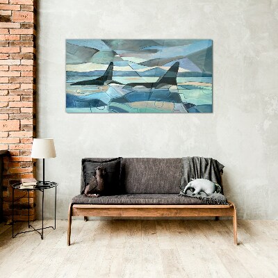 Orcs in abstract space Wall art on glass