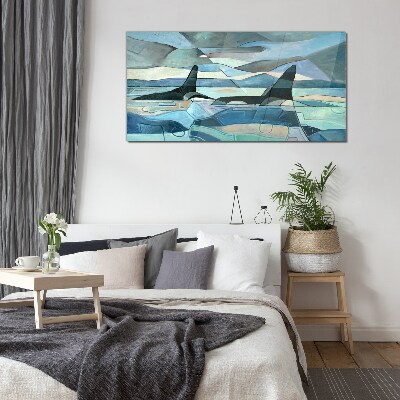 Orcs in abstract space Wall art on glass