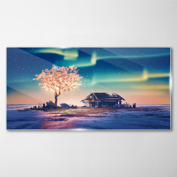 A magical evening under the stars Glass art print