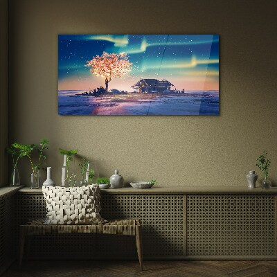 A magical evening under the stars Glass art print