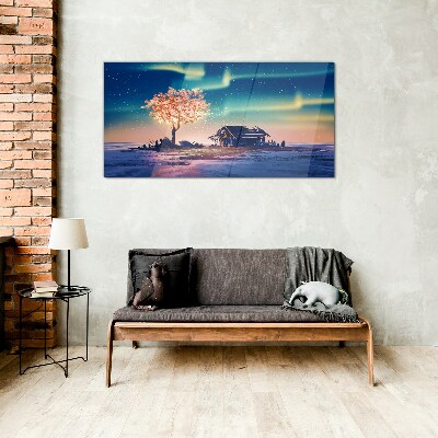 A magical evening under the stars Glass art print