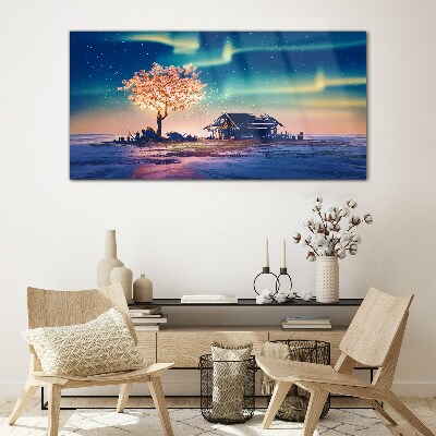 A magical evening under the stars Glass art print