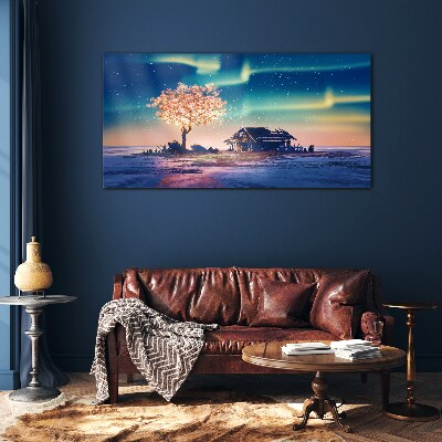 A magical evening under the stars Glass art print