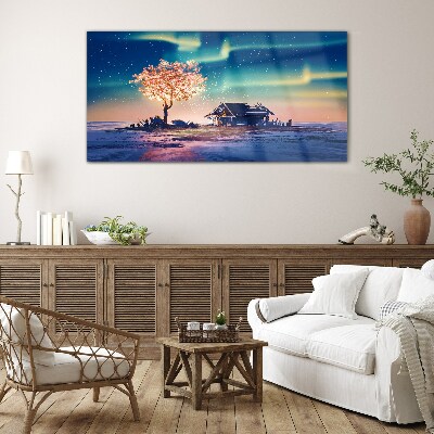 A magical evening under the stars Glass art print