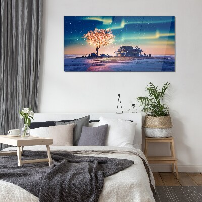 A magical evening under the stars Glass art print