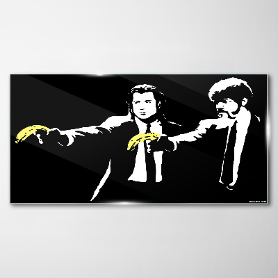 Pop art bananas Wall art on glass