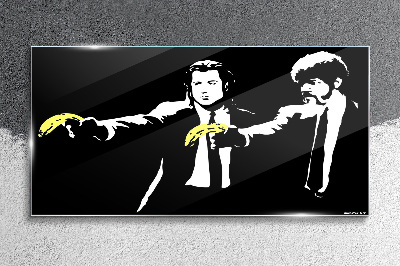 Pop art bananas Wall art on glass